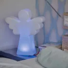 Llambë për dysheme të bardhë E27, Dizajn Modern Angel - Led ose Solar - Angelostar Viadurini