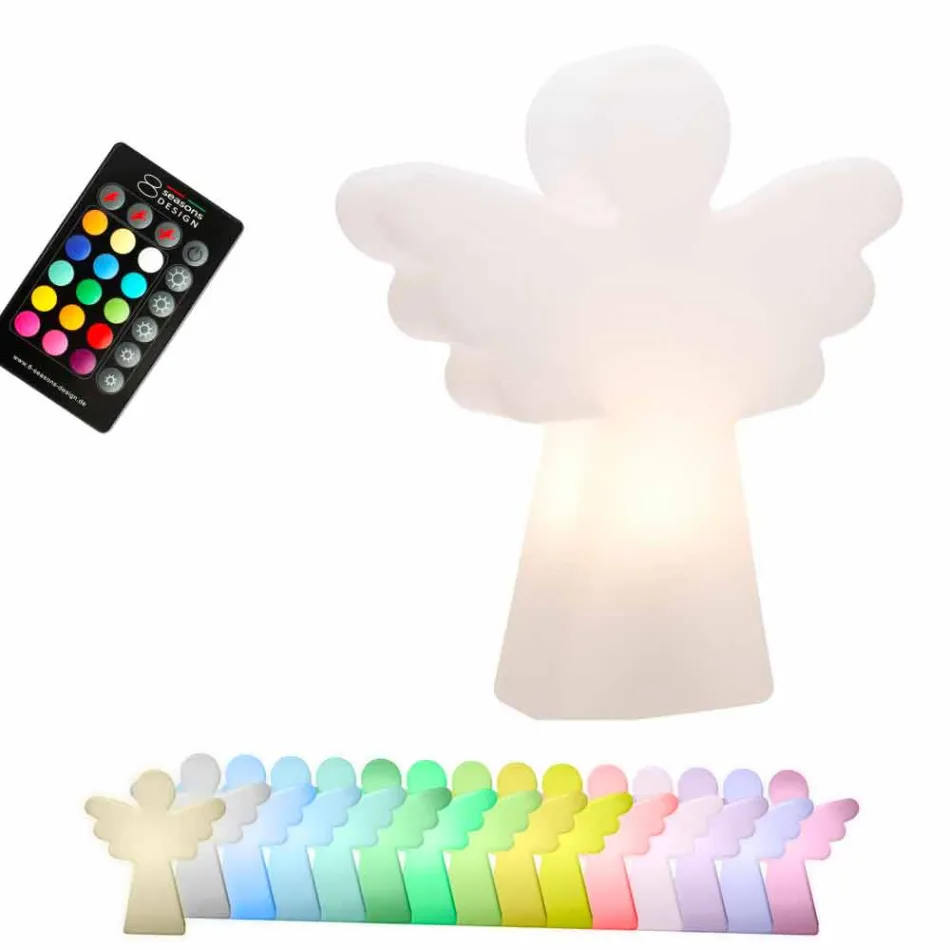 Llambë për dysheme të bardhë E27, Dizajn Modern Angel - Led ose Solar - Angelostar Viadurini