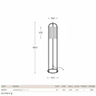 Llambë dyshemeje në bronz dhe pëlhurë Hua Hika Viadurini