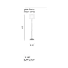 Llambë dyshemeje klasike në xham dhe abazhur artizanal italian - Memore Viadurini