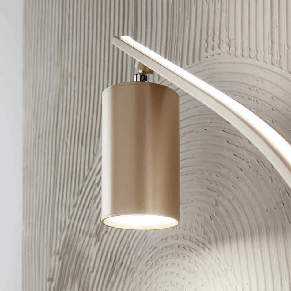 Llambë dyshemeje me ndriçues të rregullueshëm dhe dritë të dytë në anën e pasme - Kamfor Viadurini