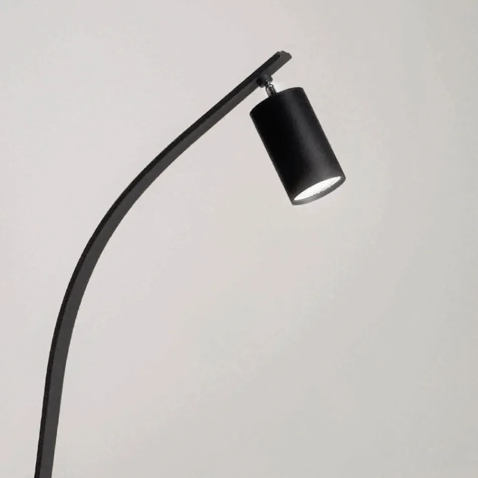 Llambë dyshemeje me ndriçues të rregullueshëm dhe dritë të dytë në anën e pasme - Kamfor Viadurini