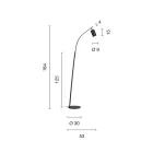 Llambë dyshemeje me ndriçues të rregullueshëm dhe dritë të dytë në anën e pasme - Kamfor Viadurini