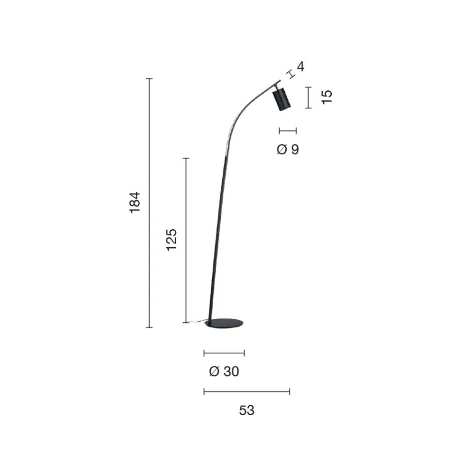 Llambë dyshemeje me ndriçues të rregullueshëm dhe dritë të dytë në anën e pasme - Kamfor Viadurini