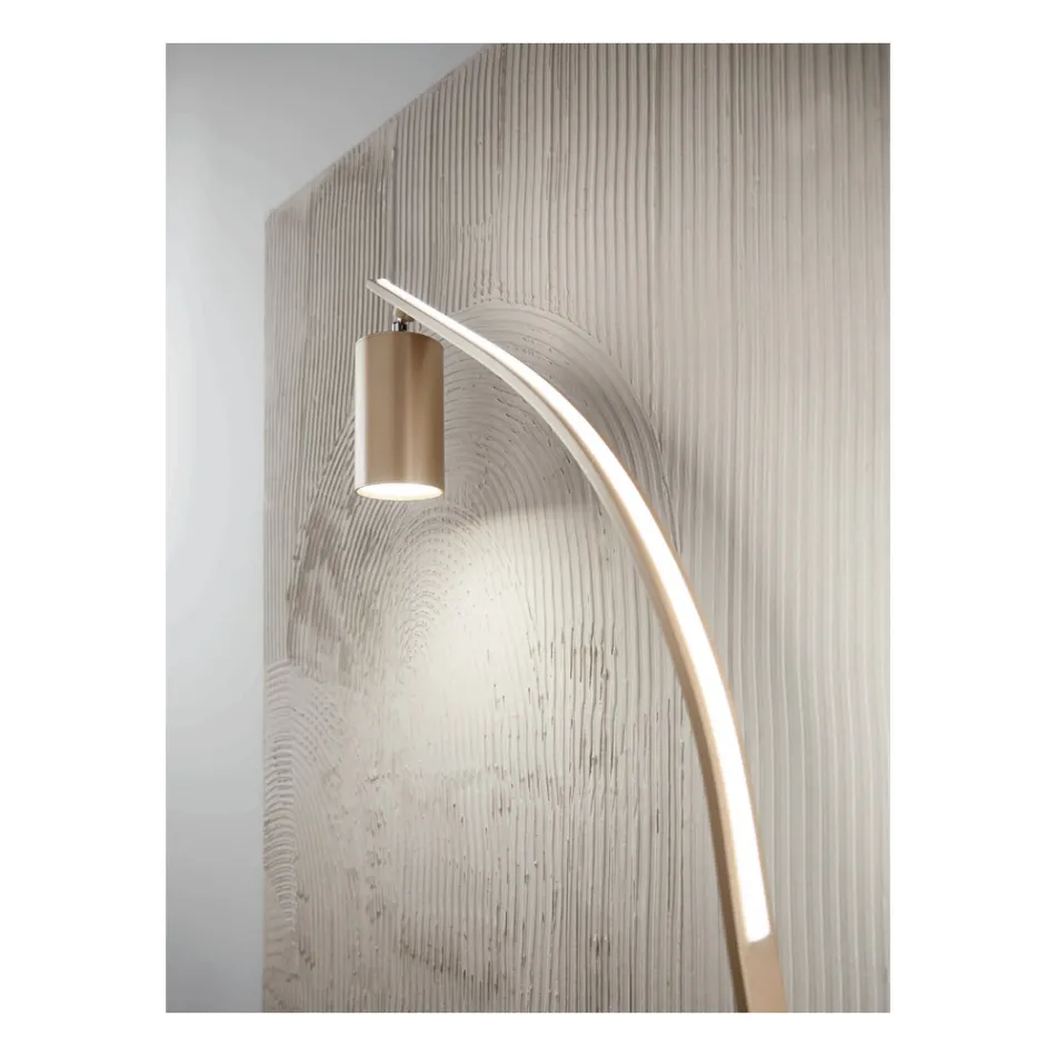 Llambë dyshemeje me ndriçues të rregullueshëm dhe dritë të dytë në anën e pasme - Kamfor Viadurini