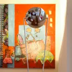 Llambë dyshemeje me strukturë metalike dhe LED të integruar prodhuar në Itali - Rione Viadurini