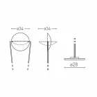 Llambë dyshemeje me strukturë metalike dhe LED të integruar prodhuar në Itali - Rione Viadurini