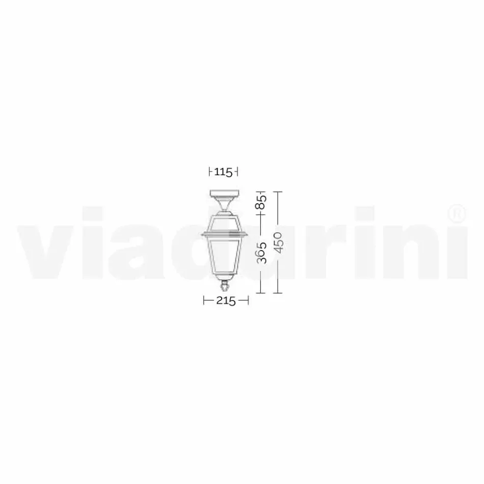 Llambë dyshemeje alumini në natyrë e bërë në Itali, Kristel Viadurini