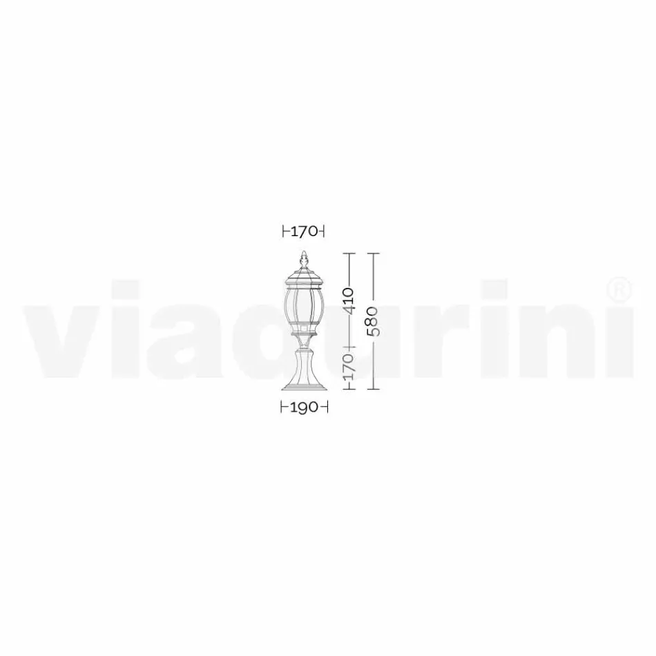 Llambë dyshemeje alumini kopsht Anika bërë në Itali Viadurini
