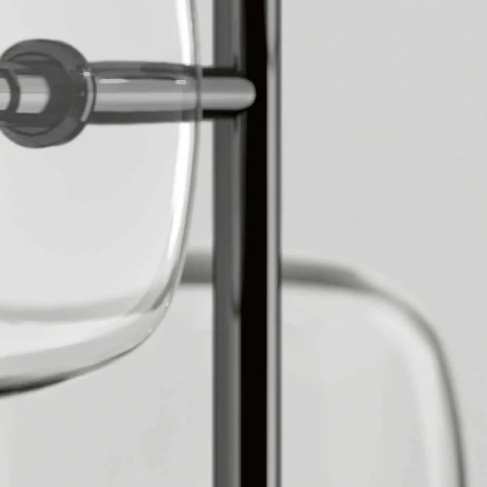 Dizajn llambë dyshemeje me strukturë metalike me shkëlqim prodhuar në Itali - Donatina Viadurini