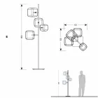 Dizajn llambë dyshemeje me strukturë metalike me shkëlqim prodhuar në Itali - Donatina Viadurini
