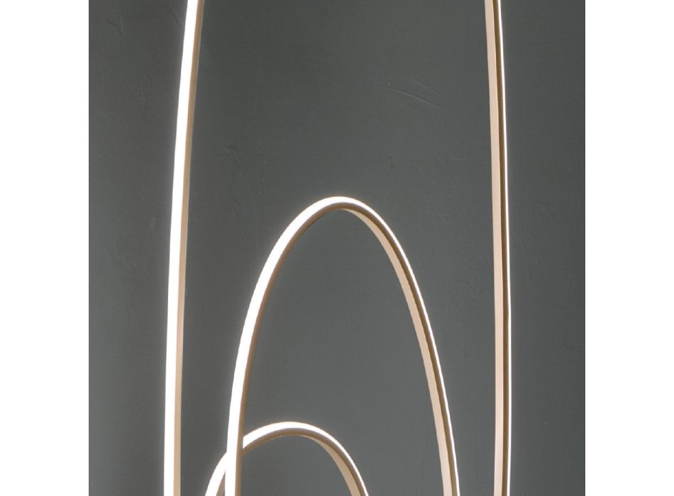 Llambë dyshemeje e projektuar në metal të lyer me finiturë ari me LED - Simea Viadurini