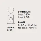 Llambë dyshemeje, dizajn modern me 3 drita, U-Boat - Toscot Viadurini
