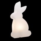 Dizajni llambë dyshemeje, lepuri i bardhë për ambiente të jashtme dhe të jashtme - Conigliostar Viadurini