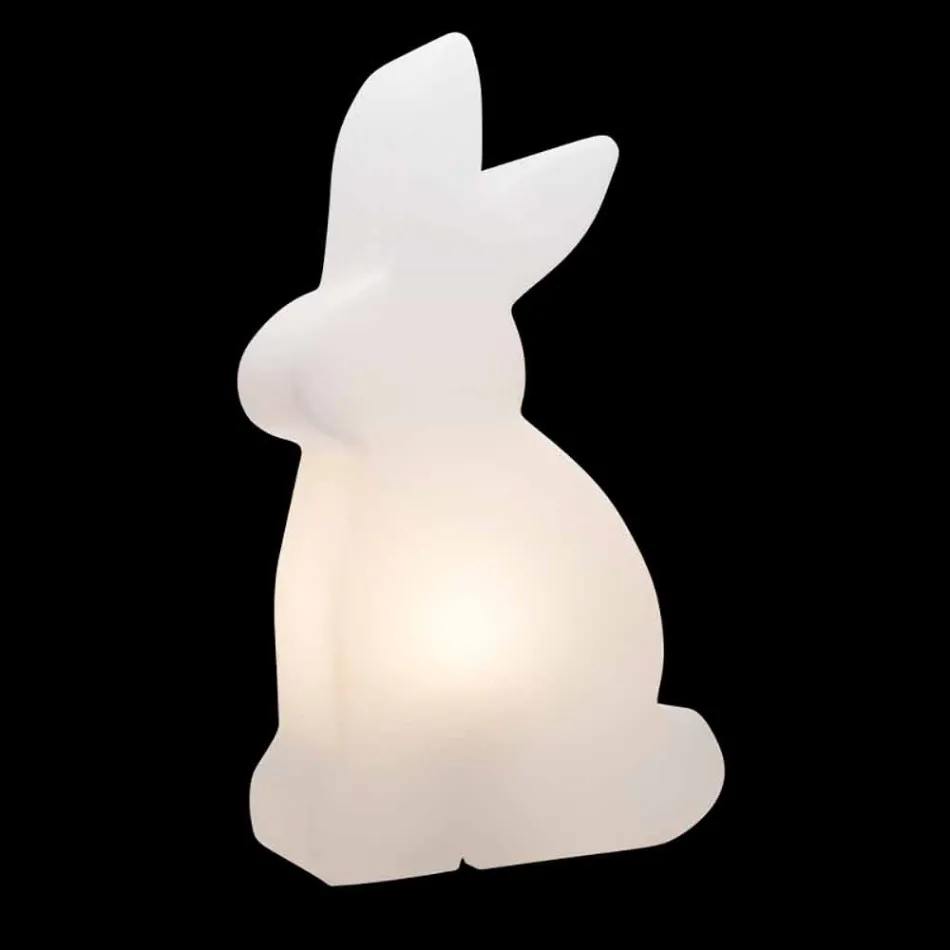 Dizajni llambë dyshemeje, lepuri i bardhë për ambiente të jashtme dhe të jashtme - Conigliostar Viadurini