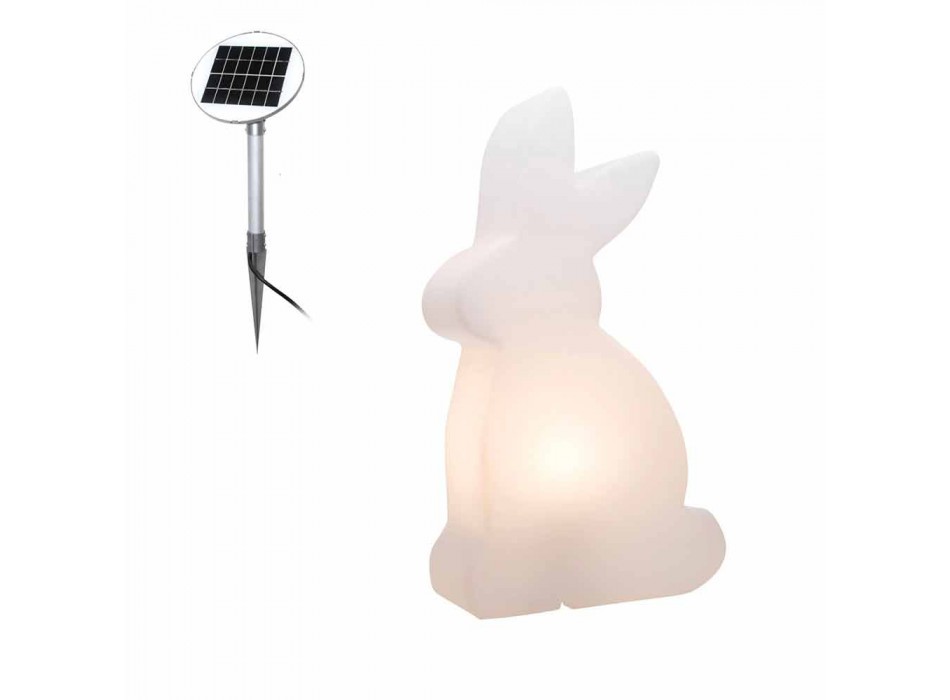 Dizajni llambë dyshemeje, lepuri i bardhë për ambiente të jashtme dhe të jashtme - Conigliostar Viadurini