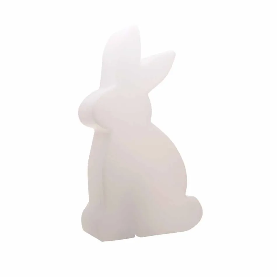 Dizajni llambë dyshemeje, lepuri i bardhë për ambiente të jashtme dhe të jashtme - Conigliostar Viadurini