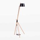 Dizajni llambë dyshemeje në dru ahu dhe metali të llakuar - Avetta Viadurini