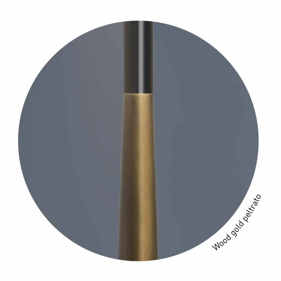 Dizajni llambë dyshemeje në metal, dru dhe organza prodhuar në Itali - Boom Viadurini