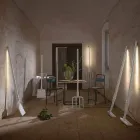 Llambë dyshemeje në natyrë në projektin e bardhë teknopolimer të 3 formave - Mjetet Viadurini