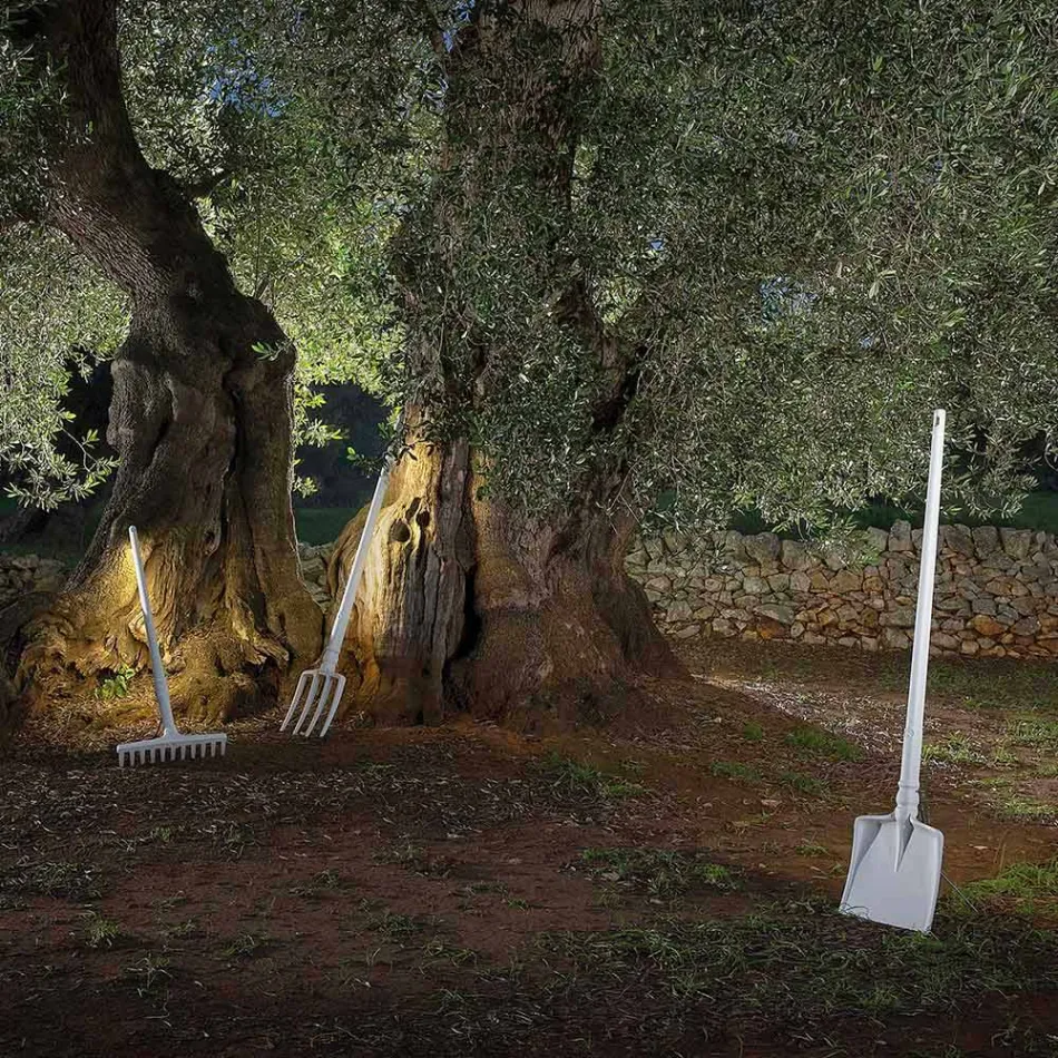 Llambë dyshemeje në natyrë në projektin e bardhë teknopolimer të 3 formave - Mjetet Viadurini