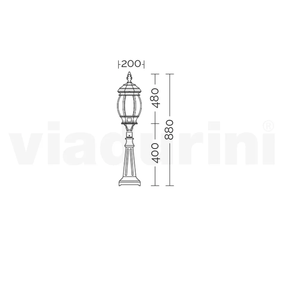 Llambë dyshemeje në stilin vintage prej alumini Prodhuar në Itali - Leona Viadurini