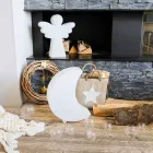 Llambë dyshemeje me formë hëne në dizajn modern me madhësi plastike 2 - Lunastar Viadurini