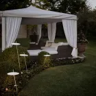 Llambë dyshemeje kopshti me dizajn të bardhë alumini me gjethe zambaku uji - Cipriam Viadurini