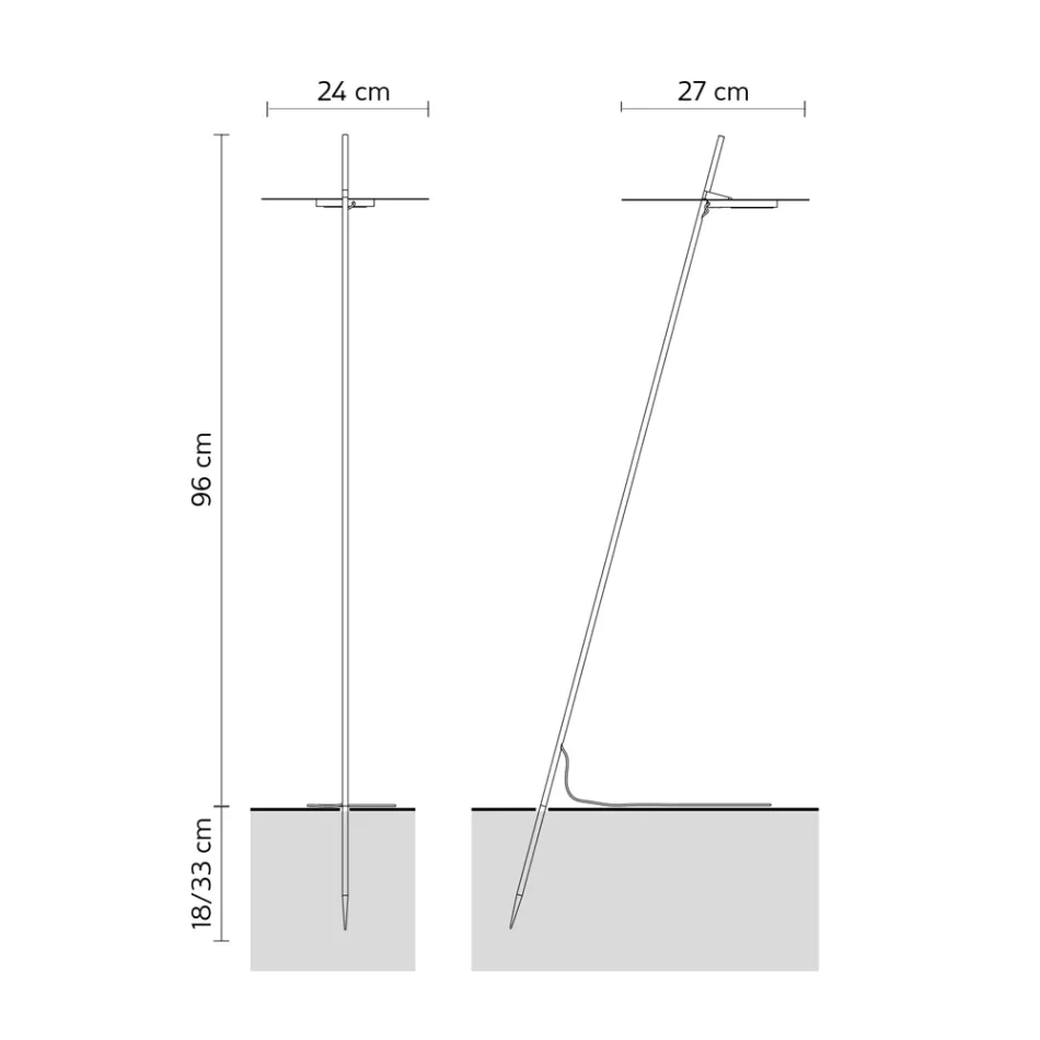 Llambë dyshemeje kopshti me dizajn të bardhë alumini me gjethe zambaku uji - Cipriam Viadurini