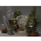 Llambë dyshemeje kopshti me dizajn të bardhë alumini me gjethe zambaku uji - Cipriam Viadurini