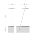 Llambë dyshemeje kopshti me dizajn të bardhë alumini me gjethe zambaku uji - Cipriam Viadurini