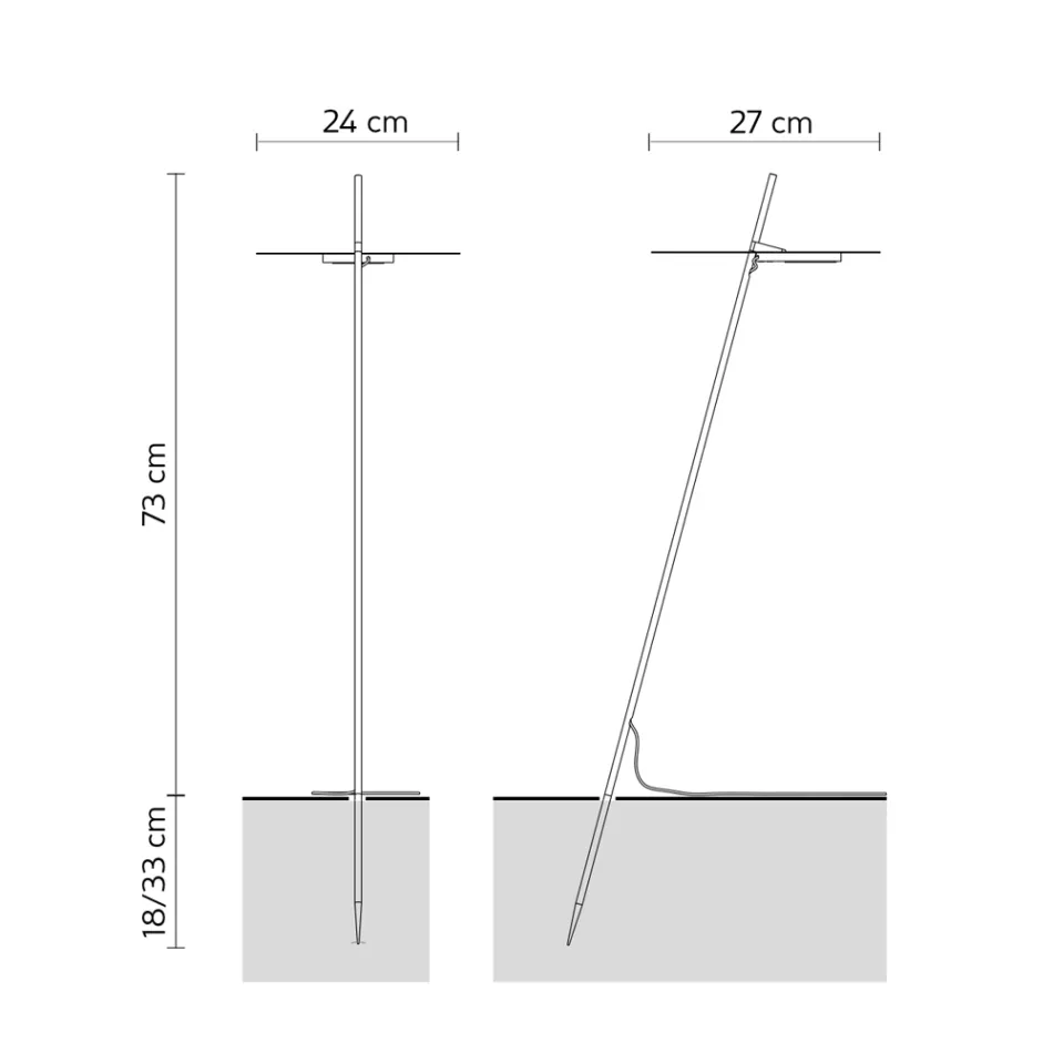 Llambë dyshemeje kopshti me dizajn të bardhë alumini me gjethe zambaku uji - Cipriam Viadurini