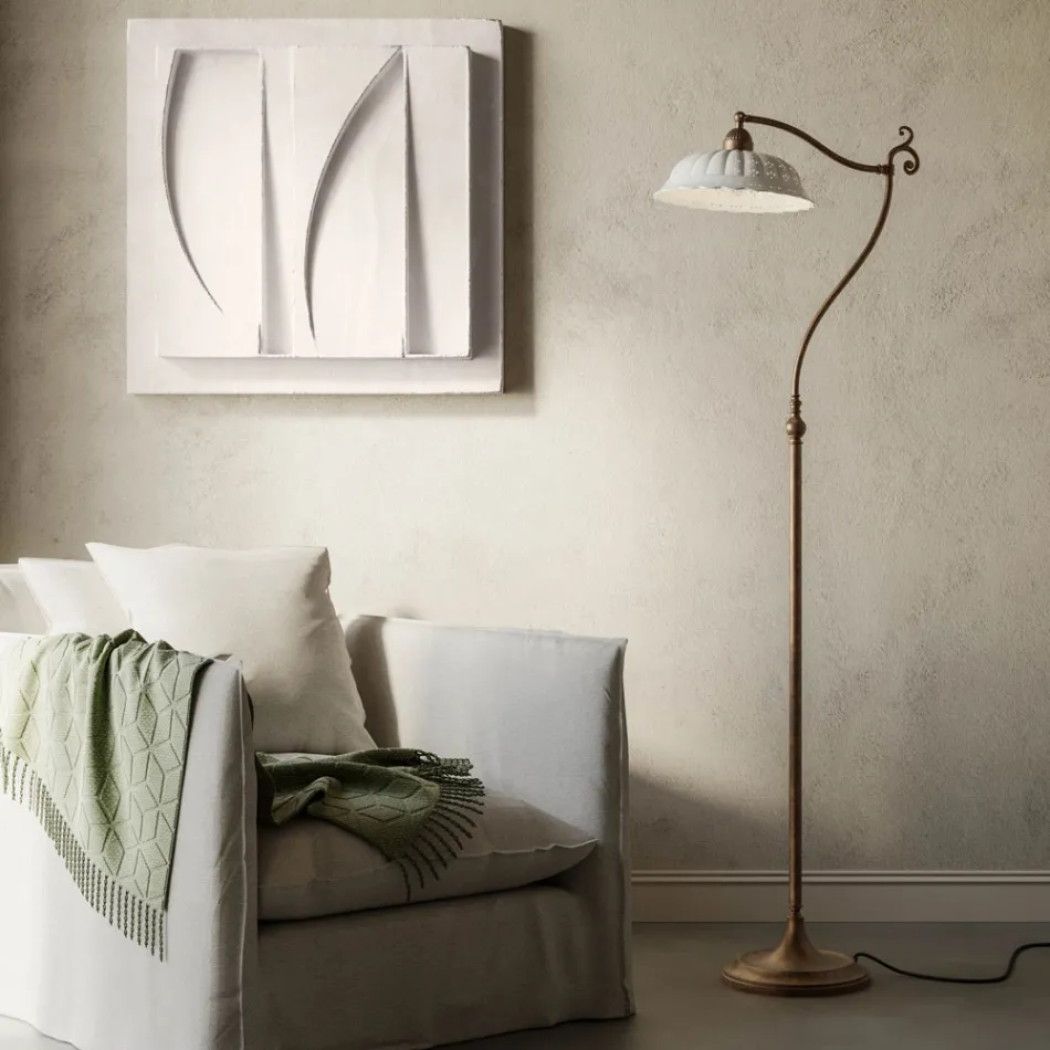 Llamba dyshemeje qeramike e stilit Anita Il Fanale liberty Viadurini