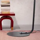 Llambë dyshemeje metalike me abazhur të mbuluar me pëlhurë - Rivella Viadurini