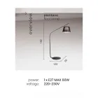 Llambë dyshemeje metalike me abazhur të mbuluar me pëlhurë - Rivella Viadurini