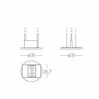 Llambë dyshemeje në metal të lakuar me LED të integruar të prodhuar në Itali - Indra Viadurini