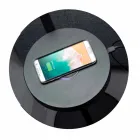 Llambë dyshemeje në Metal të Zi dhe Bastun prej palme kacavjerrëse me raft të prodhuar në Itali - Livia Viadurini