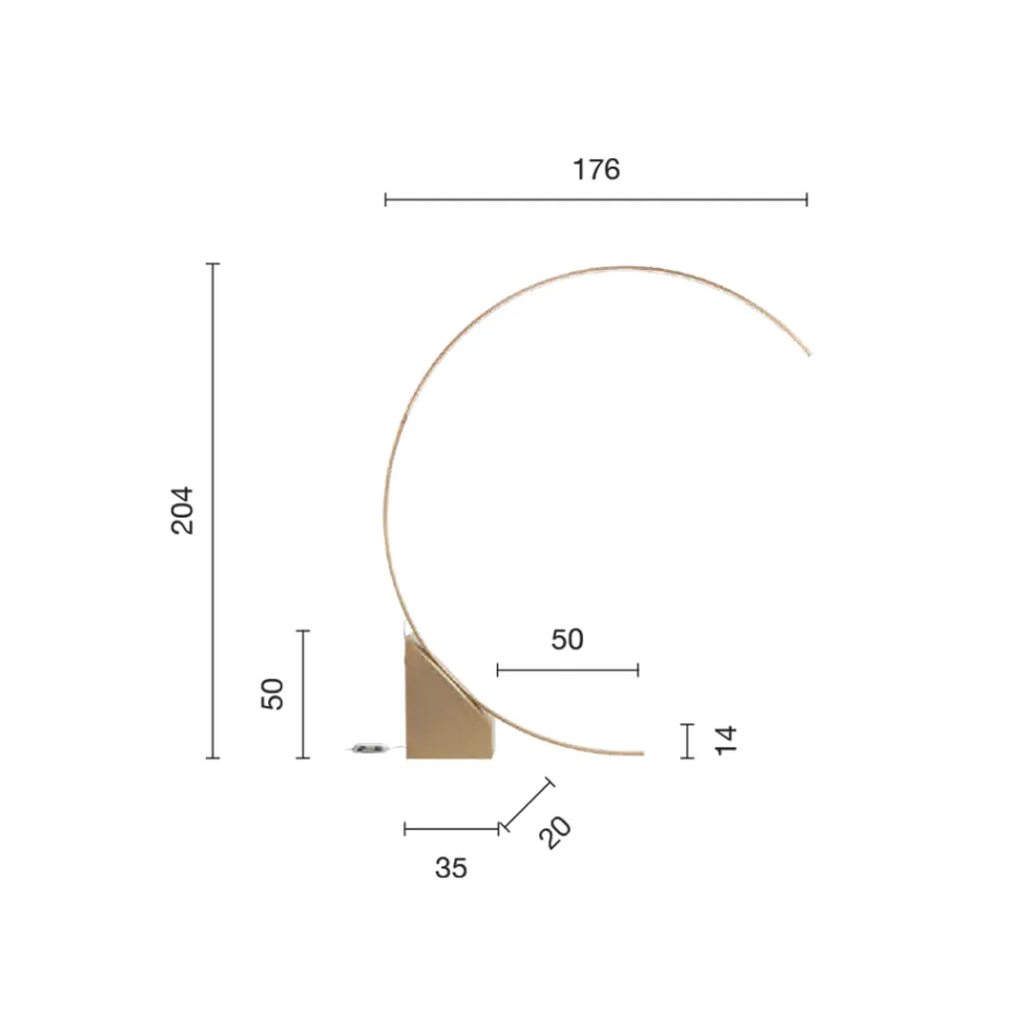 Llambë dyshemeje në metal të lyer me dritë LED që zvogëlohet - Eukalipt Viadurini