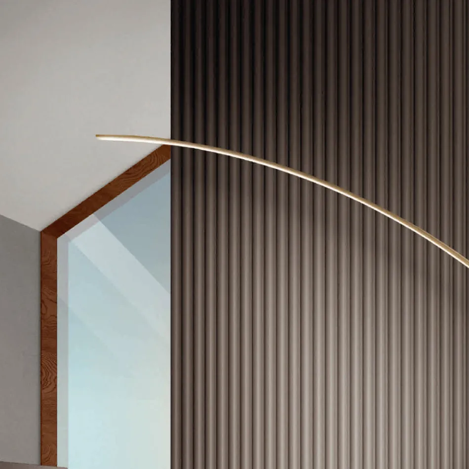 Llambë dyshemeje prej metali e lyer me ngjyra të ndryshme dhe LED me errësim - panje Viadurini