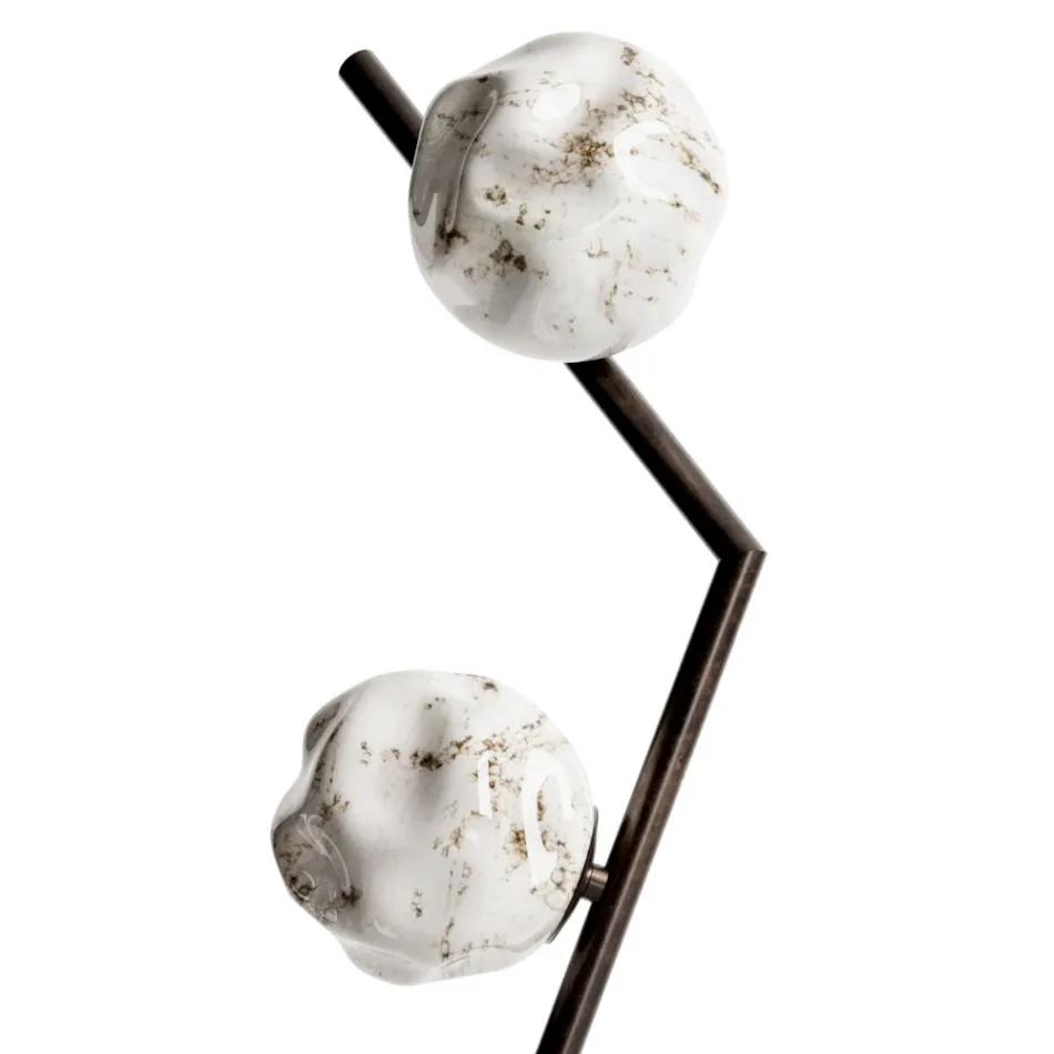 Llambë dyshemeje në tunxh të errët dhe xhami prej guri Prodhuar në Itali - Bottega Viadurini