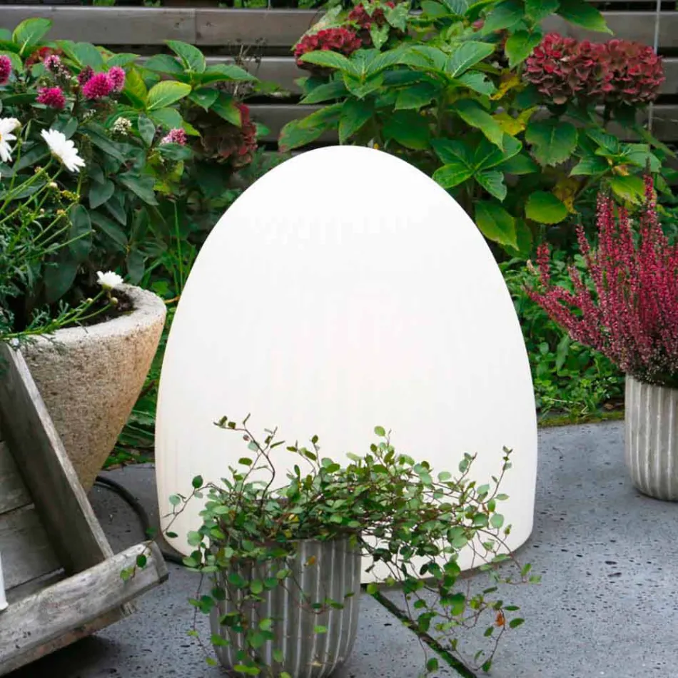 Llambë dyshemeje në Plastikë të Bardhë me Dizajn Led, Diellor ose E27 - Massostar Viadurini