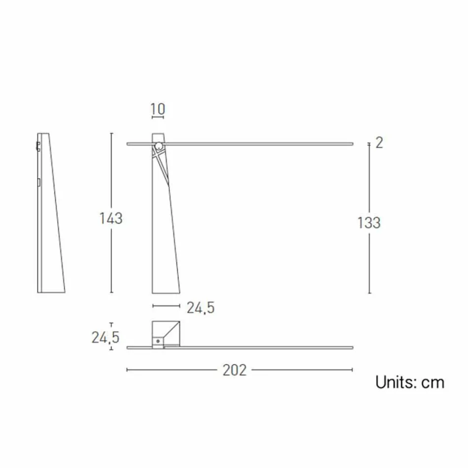 Llambë dyshemeje në lis të ngurtë dhe çelik të prodhuar në Itali, Precious - Calisto Viadurini