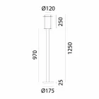 Llambë dyshemeje Llambë e rrugës së Lartë e Lartë në tunxh dhe xham - Lozhë nga Il Fanale Viadurini
