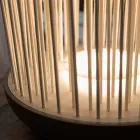 Llambë dyshemeje e udhëhequr në Technopolymer gri dhe shufra të bardha PVC - Touch Viadurini