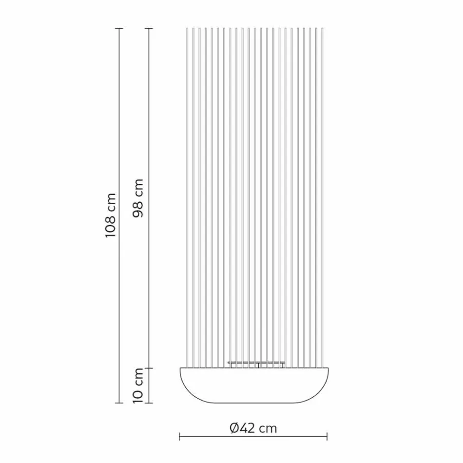 Llambë dyshemeje e udhëhequr në Technopolymer gri dhe shufra të bardha PVC - Touch Viadurini