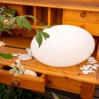 Llambë dyshemeje Led, Solar ose E27 me Dizajn Modern Oval me Ngjyrë - Uovostar Viadurini