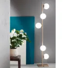 Llambë dyshemeje moderne në metal të zi ose ari dhe xham të fryrë - Birga Viadurini