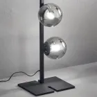 Llambë dyshemeje moderne në metal të zi ose ari dhe xham të fryrë - Birga Viadurini