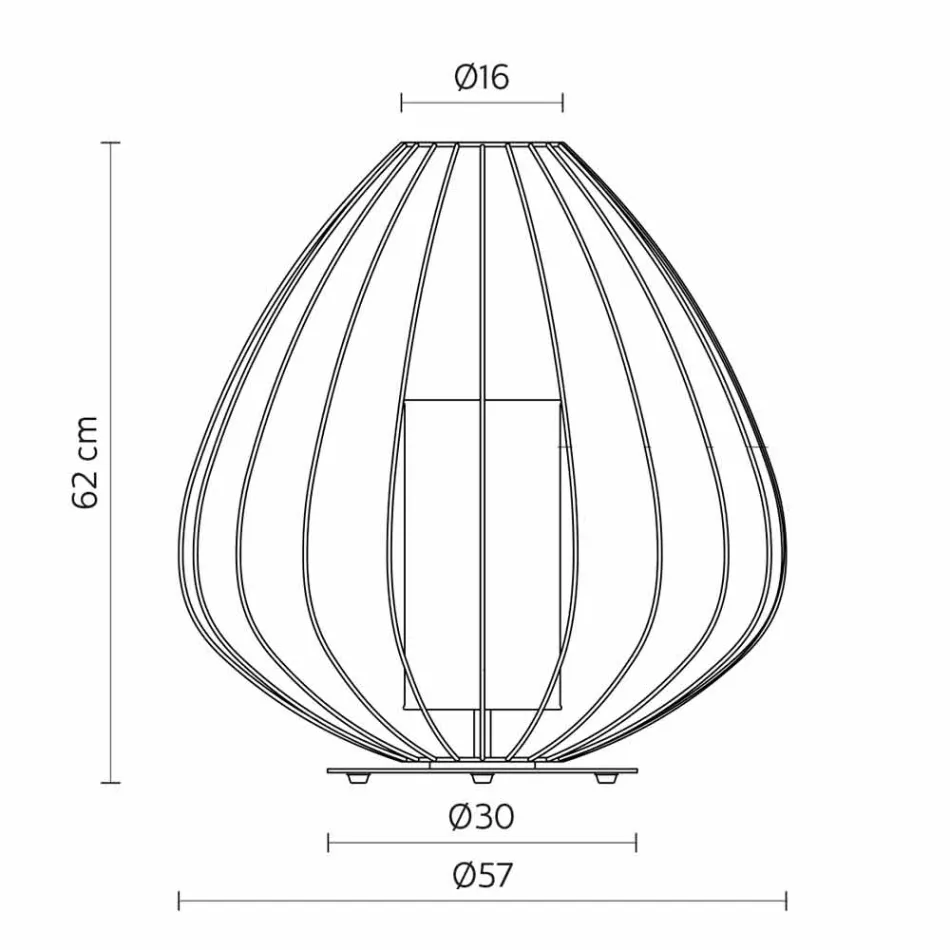 Llambë dyshemeje ose mbështetëse në tel të bardhë ose bronzi - Fener Viadurini