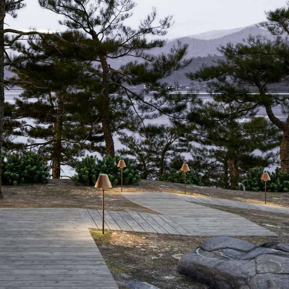Llambë dyshemeje në natyrë në tunxh dhe bakër Prodhuar në Itali - Shpatë Viadurini